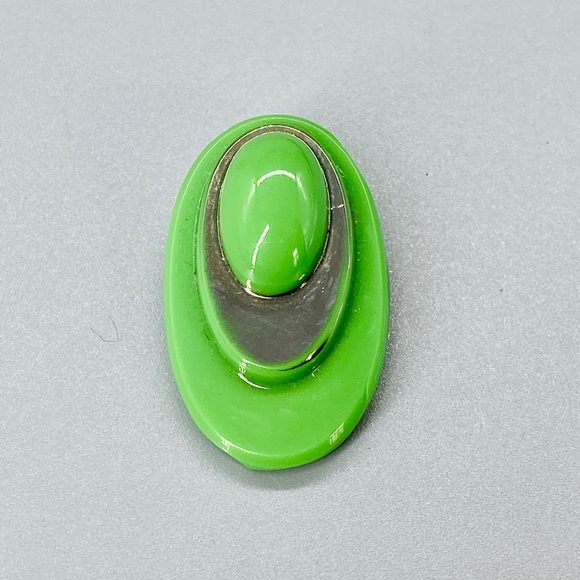 Vintage Art Deco Poured Glass Dress Clip Pin - Picture 11 of 15